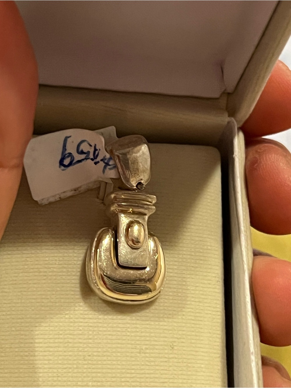 925  Silver 18l Gold-Tone Women’s Pendant - Elegant Two-Tone Design
